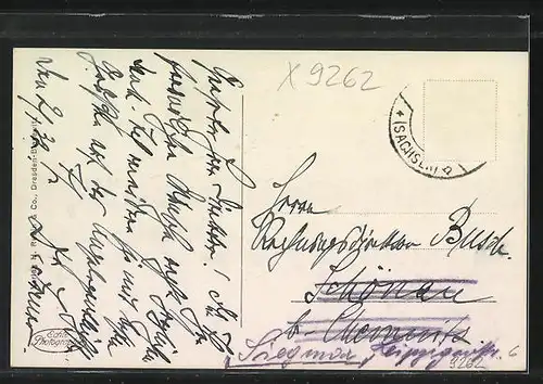 AK Frankenberg i. Sa., Mettingerstrasse mit Ortsansicht