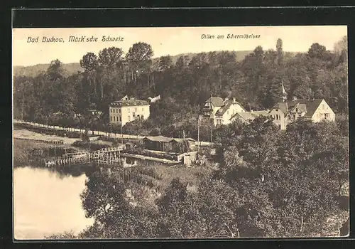 AK Bad Buckow / Märkische Schweiz, Villen am Schermützelsee