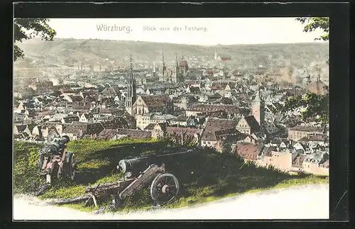 AK Würzburg, Fernblick von der Festung