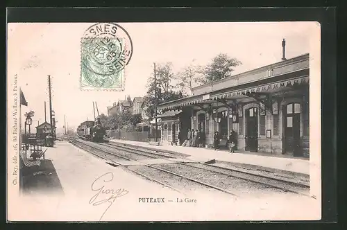 AK Puteaux, La Gare, Bahnhof