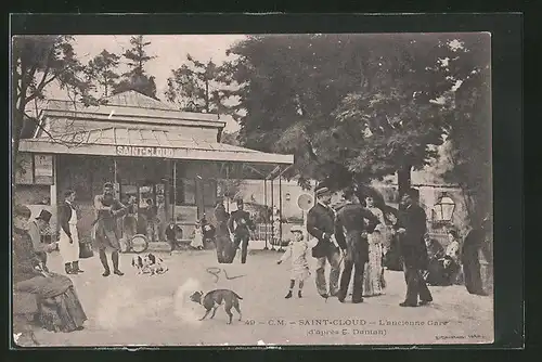 AK Saint-Cloud, L`ancienne Gare, Bahnhof