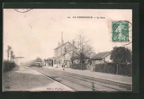 AK La Courneuve, La Gare, Bahnhof