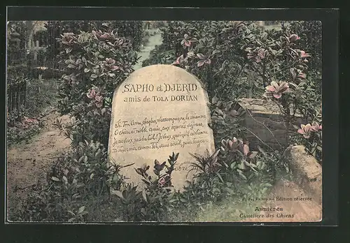 AK Asnières, Cimetière des Chiens, Friedhof