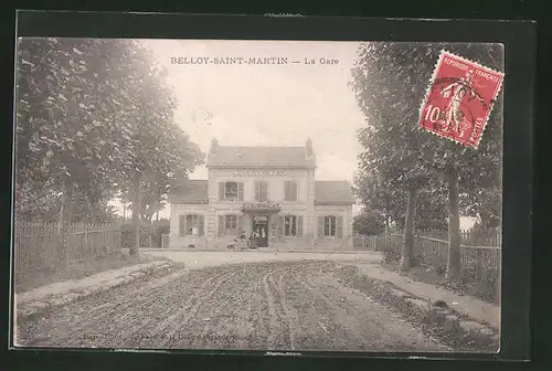 AK Belloy-Saint-Martin, La Gare, Bahnhof