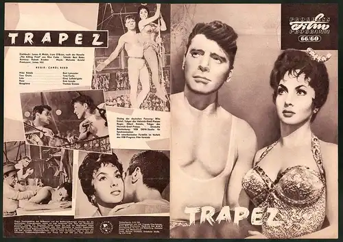 Filmprogramm PFP Nr. 66 /60, Trapez, Gina Lollobrigida, Burt Lancaster, Regie: Carol Reed