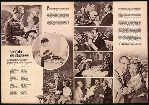 Filmprogramm PFP Nr. 95 /57, Mein Vater der Schauspieler, O. W. Fischer, Hilde Krahl, Regie: Robert Siodmak