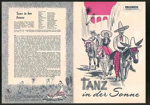 Filmprogramm PFI Nr. 57 /55, Tanz in der Sonne, Cécile Aubry, Franco Andrei, Regie: Geza von Cziffra