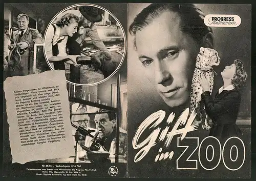 Filmprogramm PFI Nr. 58 /55, Gift im Zoo, Irene von Meyendorff, Petra Peters, Regie: Hans Müller