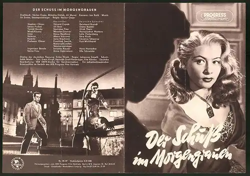 Filmprogramm PFI Nr. 30 /57, Der Schuss im Morgengrauen, Eduard Cupak, Jiri Broz, Regie: Vaclav Gajer