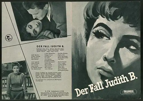 Filmprogramm PFI Nr. 51 /56, Der Fall Judith B., Violetta Ferrari, Ivan Darvas, Regie: Viktor Gertler