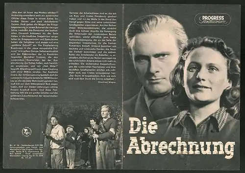 Filmprogramm PFI Nr. 61 /55, Die Abrechnung, Andrei Codarcea, Corina Constantinescu, Regie: Dinu Negreanu