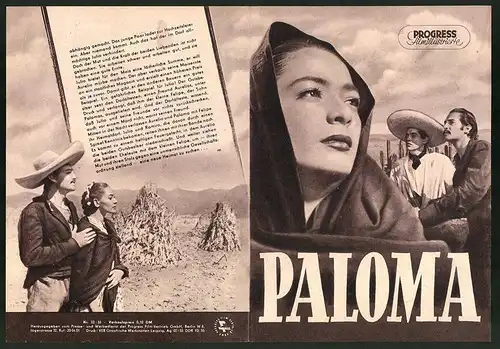 Filmprogramm PFI Nr. 52 /55, Paloma, Columba Dominguez, Roberto Canedo, Regie: Emilio Fernandez