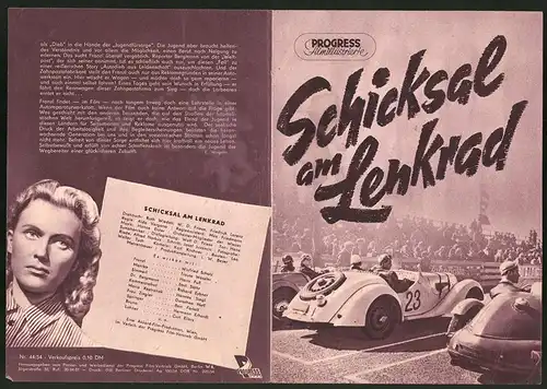 Filmprogramm PFI Nr. 44 /54, Schicksal am Lenkrad, Winfried Schatz, Traute Wassler, Regie: Aldo Vergano