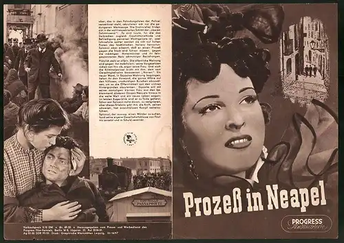 Filmprogramm PFI Nr. 69 /55, Prozess in Neapel, Amadeo Nazzari, Mariella Lotti, Regie: Luigi Zampa