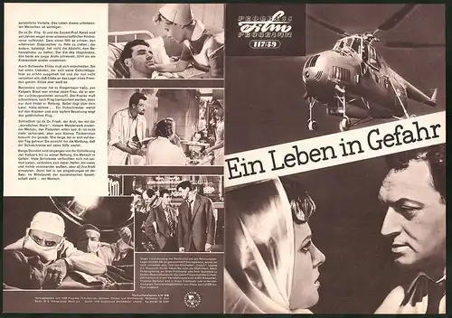 Filmprogramm PFP Nr. 117 /59, Ein Leben in Gefahr, Frantisek Peterka, Blazena Holisova, Regie: Vladimir Sis