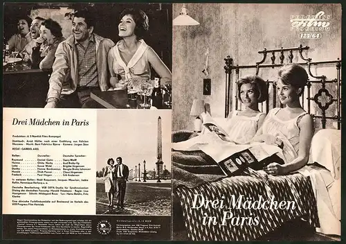 Filmprogramm PFP Nr. 125 /64, Drei Mädchen in Paris, Daniel Gelin, Ghita Norby, Regie: Gabriel Axel
