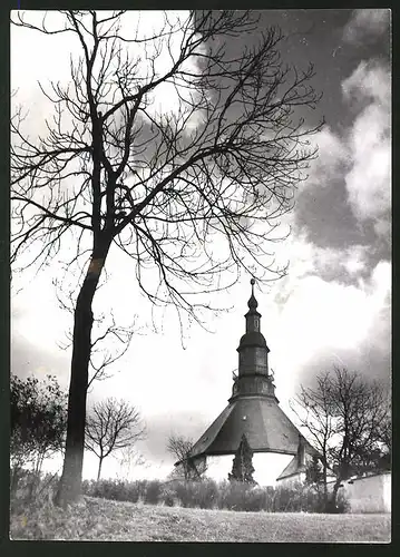 Fotografie Löhrich, Gröbenzell, Ansicht Seiffen, Kirche auf dem Erzgebirgskamm