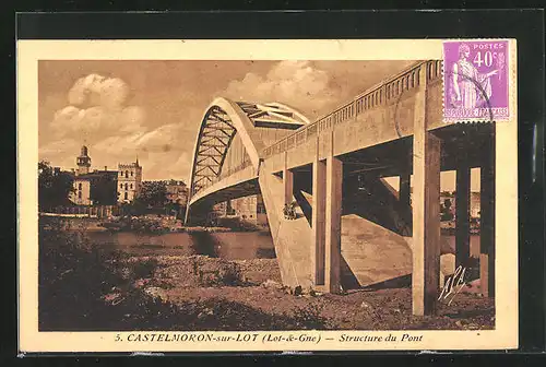 AK Castelmoron-sur-Lot, Structure du Pont