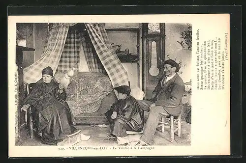 AK Villeneuve-sur-Lot, La Veillée à la Campagne