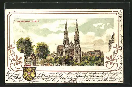 Lithographie Wien, Kirche am Maximilianplatz