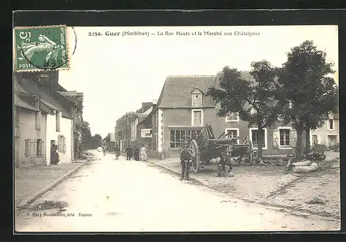 AK Guer, La rue et le Marché aux Châtaignes