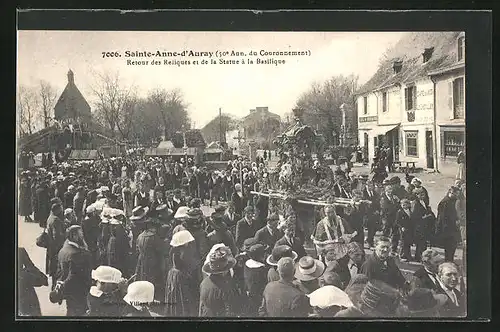 AK Sainte-Anne-d`Auray, Retour des Reliques et de la Statue à la Basilique