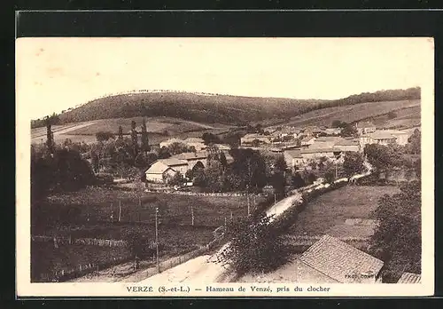 AK Verzé, Hameau de Venzé pris du clocher