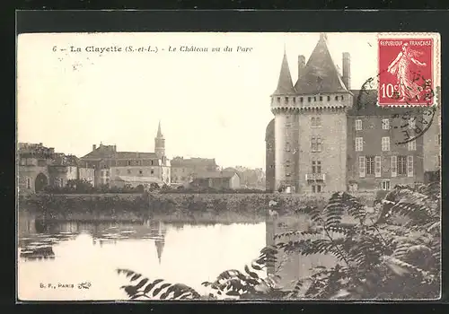 AK La Clayette, Le Château vu du Parc