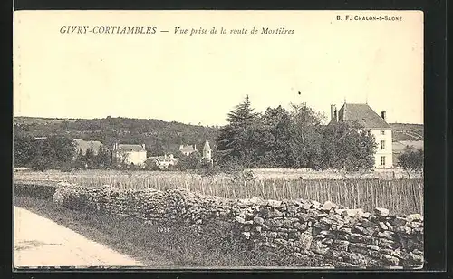 AK Givry-Cortiambles, Vue prise de la route de Mortiéres