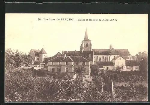 AK Montcenis, Environs du Creusot, Eglise et Hôpital