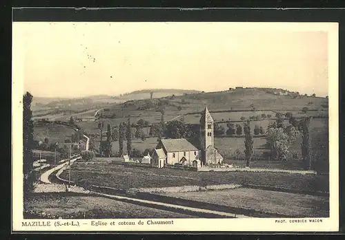 AK Mazille, Eglise et coteau Chaumont