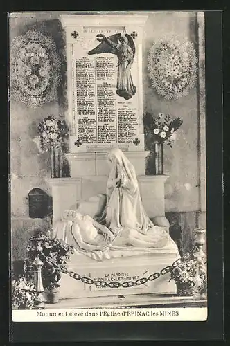 AK Epinac-les-Mines, Monument élevé dans l`Eglise