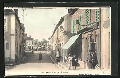 AK Charny, Rue des Ponts, Strassenpartie