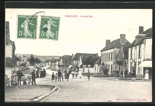 AK Chailley, Grande-Rue, Strassenpartie