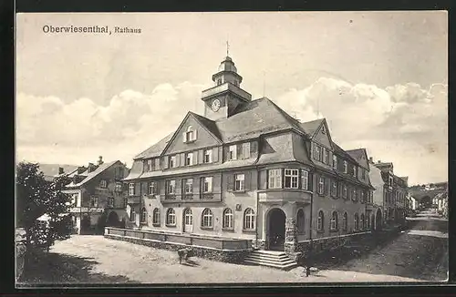 AK Oberwiesenthal, Rathaus, Harzer Kaufhaus