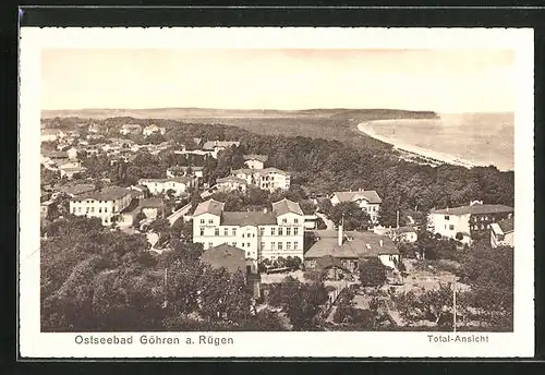 AK Göhren /Rügen, Ortsansicht mit Ostseeblick