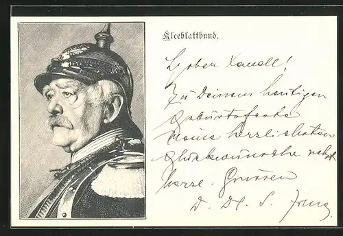 Künstler-AK Bismarck im Profil