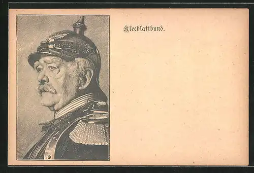 Künstler-AK Bismarck mit Pickelhaube