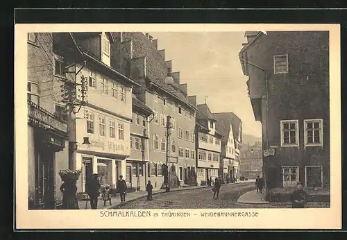 AK Schmalkalden / Thür., Strasseneck Schmiedehof und Weidenbrunnergasse