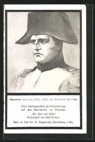 AK Napoleon Bonaparte mit Zweispitz im Jahre 1806