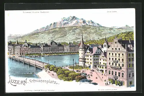 Künstler-AK C. Steinmann Nr. 2098: Luzern, Schwanenplatz