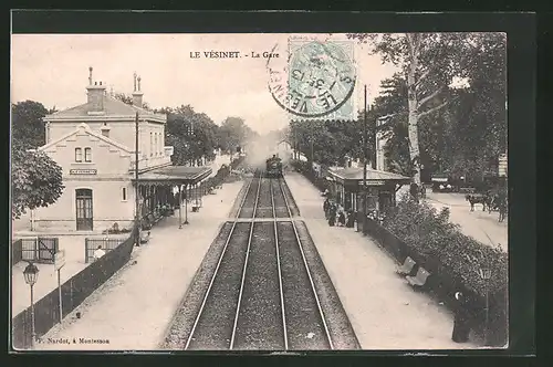 AK Le Vésinet, La Gare, Bahnhof