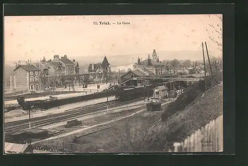 AK Triel, La Gare, Bahnhof