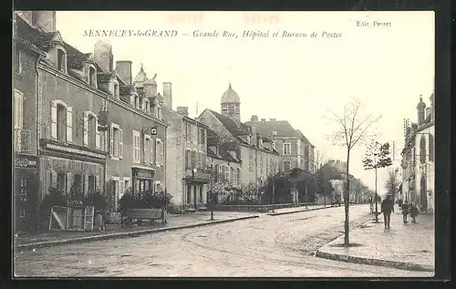 AK Sennecy-le-Grand, Grande Rue, Hopital et Bureau de Postes