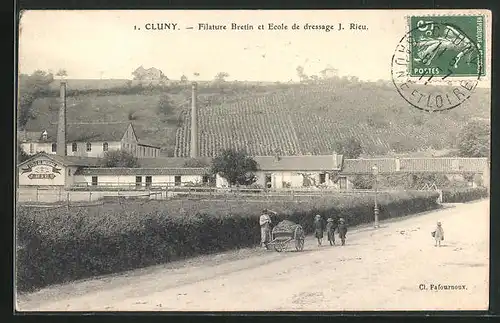 AK Cluny, Filature Bretin et Ecole de dressage J. Rieu