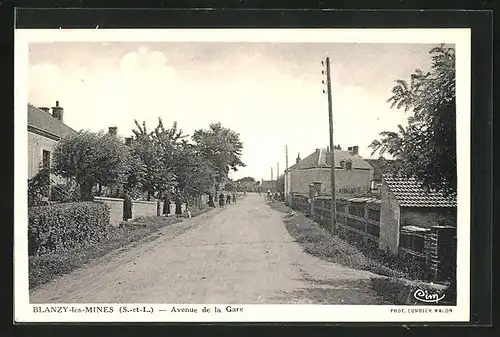 AK Blanzy-les-Mines, Avenue de la Gare