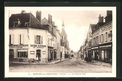AK Brienon-sur-Armancon, la Grande Rue, Secteur Electrique de Brienon