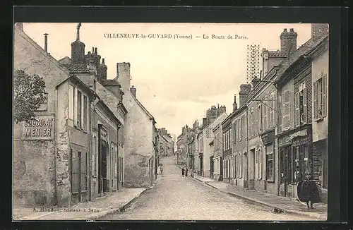 AK Villeneuve-la-Guyard, la Route de Paris