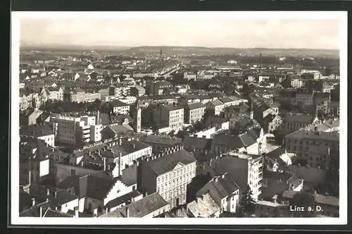 AK Linz a. d. D., Panoramablick aus der Vogelschau