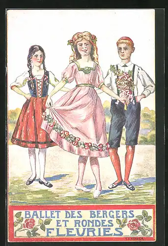 Künstler-AK Neuchatel, La Fete Federal de Chant 1912, Ballett des Bergers et Rondes Fleuries